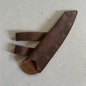 Valhalla Gear full grain leather bourbon brown double belt loop knife holder